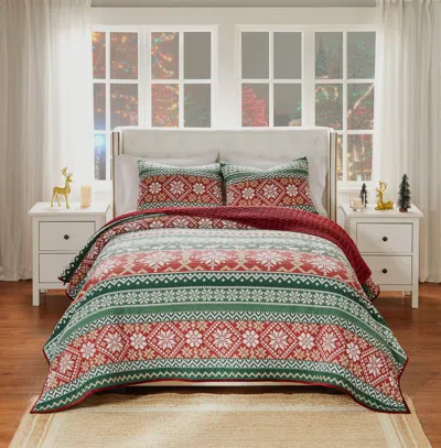 Breebe Fair Isle Quilt Set 3-piece Full/queen In Multi