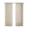 Breebe Faux Linen Rod Pocket And Back Tab Fleece Lined Curtain Panel(only 1 Pc Panel) In Neutral