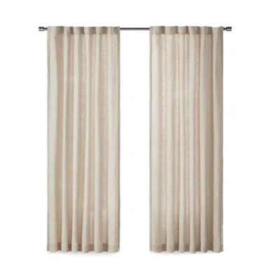 Breebe Faux Linen Rod Pocket And Back Tab Fleece Lined Curtain Panel(only 1 Pc Panel) In Neutral