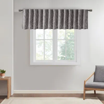 Breebe Faux Silk Embroidered Window Valance Grey 50x18' In Gray