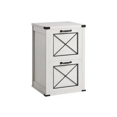 Breebe File Cabinet With 2 Drawers Rustic White