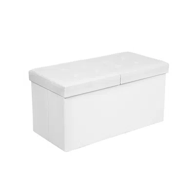 Breebe Flipping Lid White Ottoman