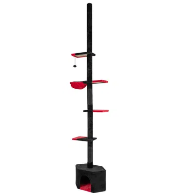 Breebe Floor To Ceiling Gothic Cat Tree Adjustable 5-tier With Condo In Multi