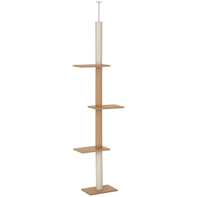 Breebe Floor-to-ceiling Cat Tree Climbing Tower With Sisal Scratching Posts In Brown