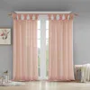 Breebe Floral Embellished Cuff Tab Top Solid Curtain Panel(only 1 Pc Panel)