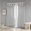 Breebe Floral Embellished Cuff Tab Top Solid Curtain Panel(only 1 Pc Panel) In White