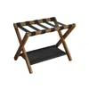 Breebe Folding Luggage Rack With Storage Shelf