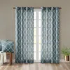 Breebe Fretwork Print Grommet Top Window Curtain Panel(only 1 Pc Panel) In Blue