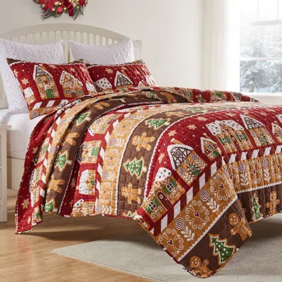 Breebe Gingerbread Lane Quilt Set 3-piece Full/queen In Multi