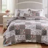 Breebe Giulia Quilt Set 3-piece Full/queen In Gray