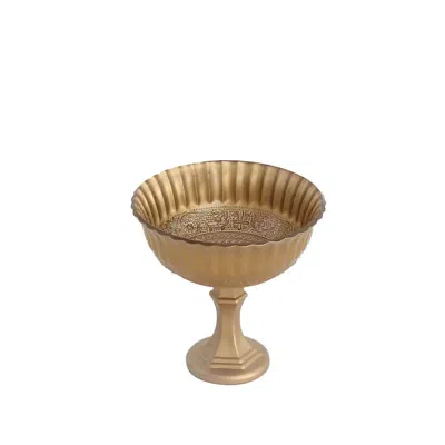 Breebe Glass Compote Floral Bowl Pedestal Vase Roman Style Gold - Antique Flower Vase For Sophisticated Eve
