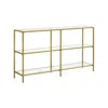 Breebe Gold Color 3-tier Glass Console Sofa Table