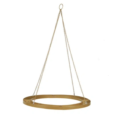 Breebe Gold Hanging Metal Floral Chandelier Frame - 32" Circular Lighting, Candle And Floral Display Base