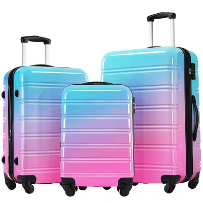 Breebe Gradient Color Expandable Hardshell Luggage Sets With Spinner Wheels And Tsa Lock, Lightweight 20' 2 In Multi