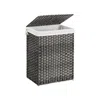 Breebe Gray Handwoven Laundry Basket