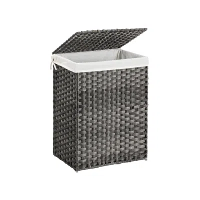 Breebe Gray Handwoven Laundry Basket