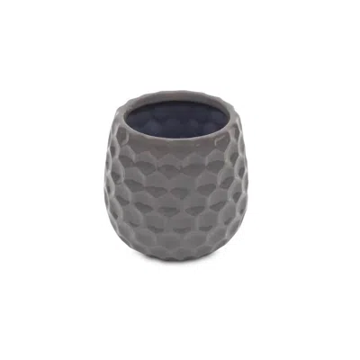 Breebe Grey Ceramic 15 Ounce Round Distressed Pot Planter In Gray