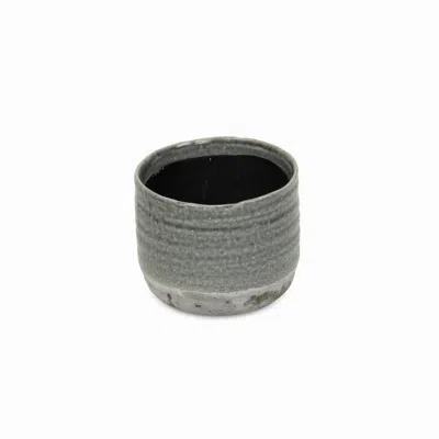 Breebe Grey Ceramic 19 Ounce Two Toned Round Distressed Pot Planter In Gray