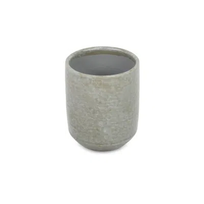 Breebe Grey Ceramic 20 Ounce Crackle Mosaic Round Distressed Pot Planter In Gray