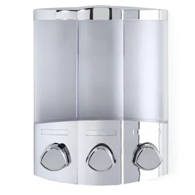 Breebe Grey Heavy Duty Plastic Three Chamber Wall Mount Soap Dispenser