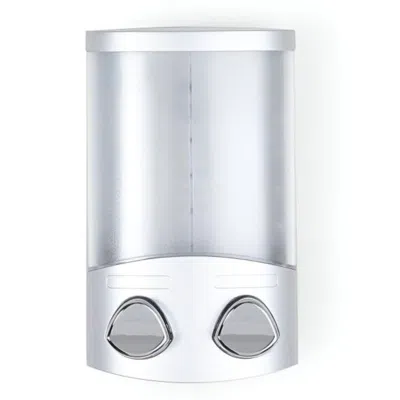 Breebe Grey Heavy Duty Plastic Two Chamber Wall Mount Soap Dispenser