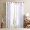 Breebe Grommet Top Sheer Bird On Branches Burnout Window Curtain(only 1 Pc Panel) In White