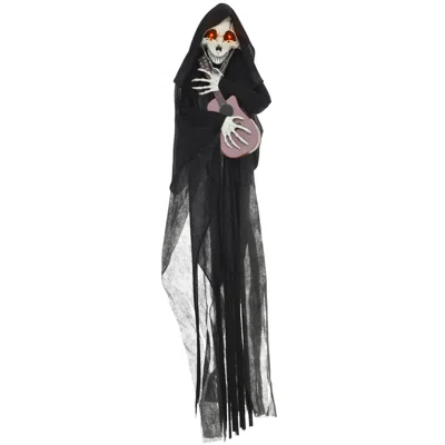 Breebe Guitar Playing Grim Reaper Halloween Outdoor Animatronic Decoration In Multi