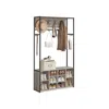 Breebe Hall Tree With Bench And Shoe Storage With 10 Removable Hooks In Black