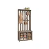 Breebe Hall Tree With Bench And Shoe Storage With 7 Double Hooks In Brown