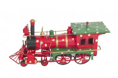 Breebe Handmade Tin Christmas Train Model In Red