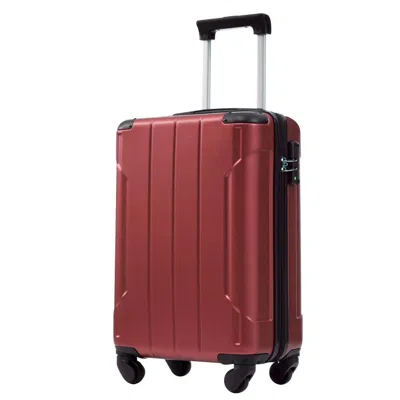 Breebe Hardshell Luggage, Lightweight Abs Suitcase With Double Spinner Wheels, Tsa Lock, 20-inch Carry-on In Red