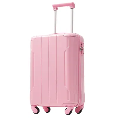 Breebe Hardshell Luggage, Lightweight Durable Abs Suitcase With Double Spinner Wheels, Tsa Lock, 20 Inch Tr In Pink