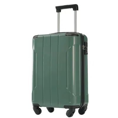 Breebe Hardshell Luggage, Lightweight Durable Abs Suitcase With Double Spinner Wheels, Tsa Lock, 20-inch Tr In Green