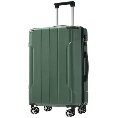Breebe Hardshell Luggage, Lightweight Durable Abs Suitcases With Double Wheels, Expandable 24-inch Checked  In Green