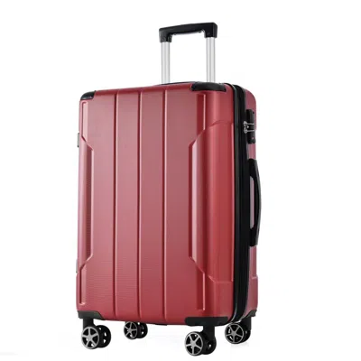 Breebe Hardshell Luggage, Lightweight Durable Abs Suitcases With Double Wheels, Expandable 28-inch Checked  In Purple