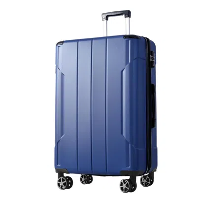Breebe Hardshell Luggage, Lightweight Durable Abs Suitcases With Double Wheels, Expandable 24-inch Checked  In Blue