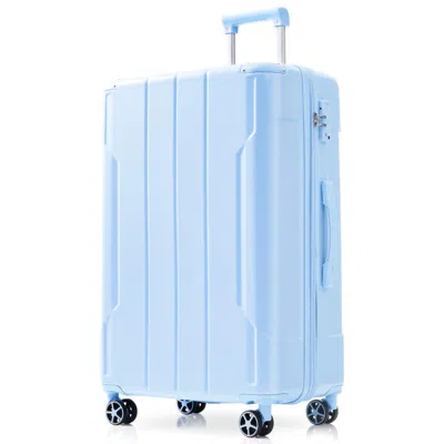 Breebe Hardshell Luggage, Lightweight Durable Abs Suitcases With Double Wheels, Expandable 28-inch Checked  In Blue