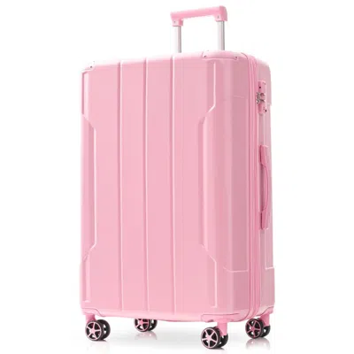 Breebe Hardshell Luggage, Lightweight Durable Abs Suitcases With Double Wheels, Expandable 28-inch Checked  In Pink