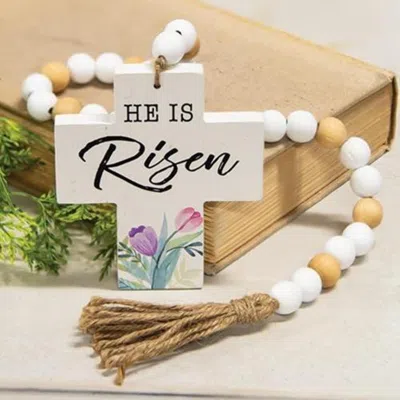 Breebe He Is Risen Wooden Bead Garland With Cross
