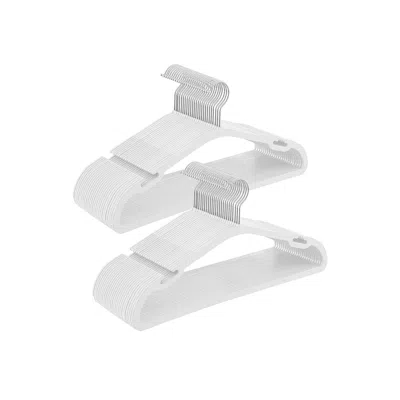 Breebe Heavy-duty Plastic Clothes Hangers 50 Pack In White