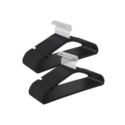 Breebe Heavy-duty Plastic Clothes Hangers 50 Pack In Black