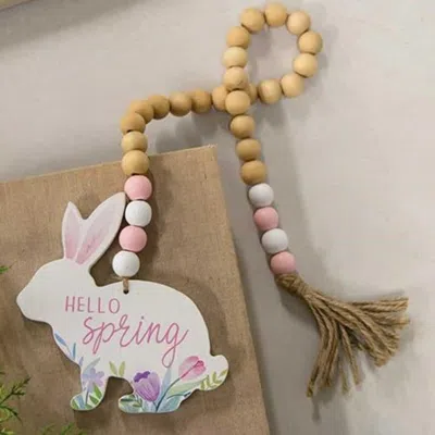Breebe Hello Spring Wooden Bead Garland With Bunny