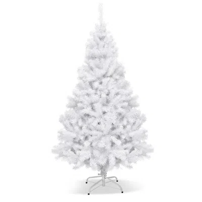 Breebe Hinged Artificial Christmas Tree With Metal Stand In White