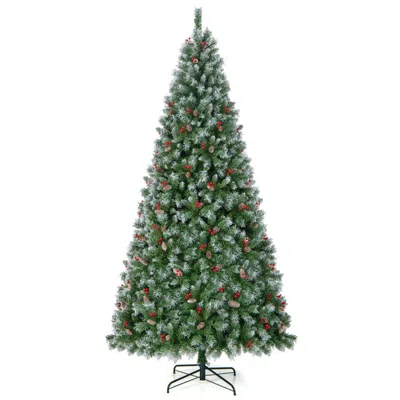 Breebe Hinged Christmas Tree With Pvc Branch Tips And Warm White Led Lights In Green