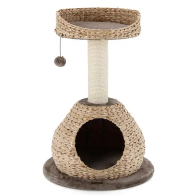Breebe Hivvago 28 Inches Hand-made Cat Tree Tower With Jump Platform In Brown