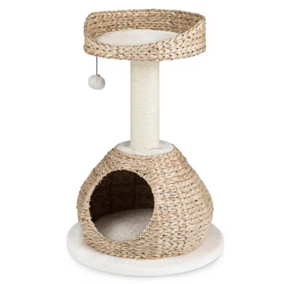 Breebe Hivvago 28 Inches Hand-made Cat Tree Tower With Jump Platform In Neutral