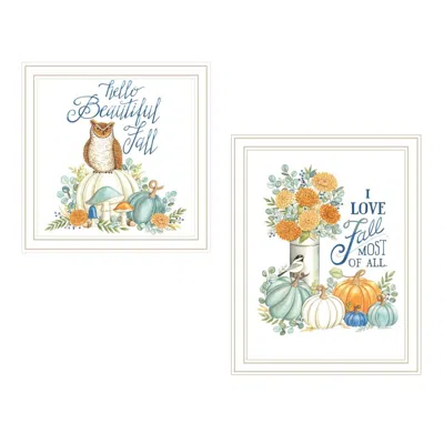 Breebe I Love Fall Most Of All 2-piece White Framed Wall Art By Deb Strain In Multi