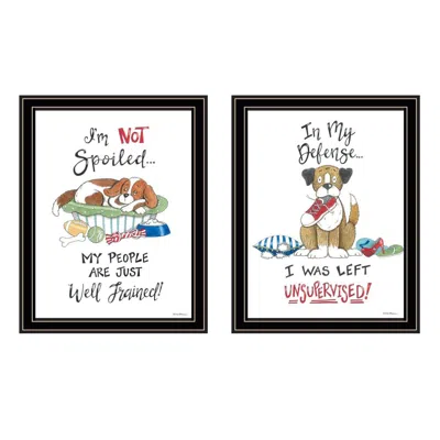 Breebe I Was Left Unsupervised! 2-piece Black Framed Wall Art By Deb Strain In Multi