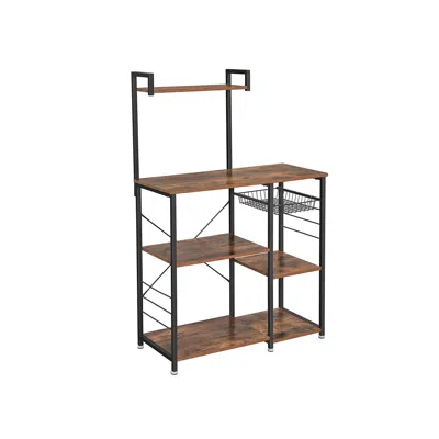 Breebe Industrial Brown Baker's Rack With Shelves