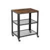 Breebe Industrial Brown Serving Cart With Shelve